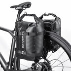 Sacoches de vélo arrière étanches 10L installées sur porte-bagages