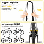Support réglable pour sacoche vélo avec fixation sur porte-bagages