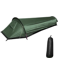 Tente de bivouac ultralégère 1 place verte avec sac de transport